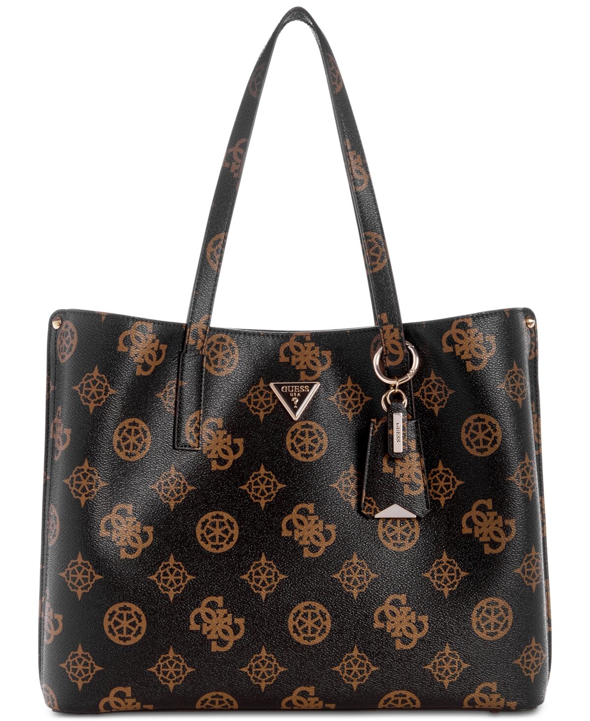 Guess Meridian Monogram Extra-Large Girlfriend Tote - Mocha Logo