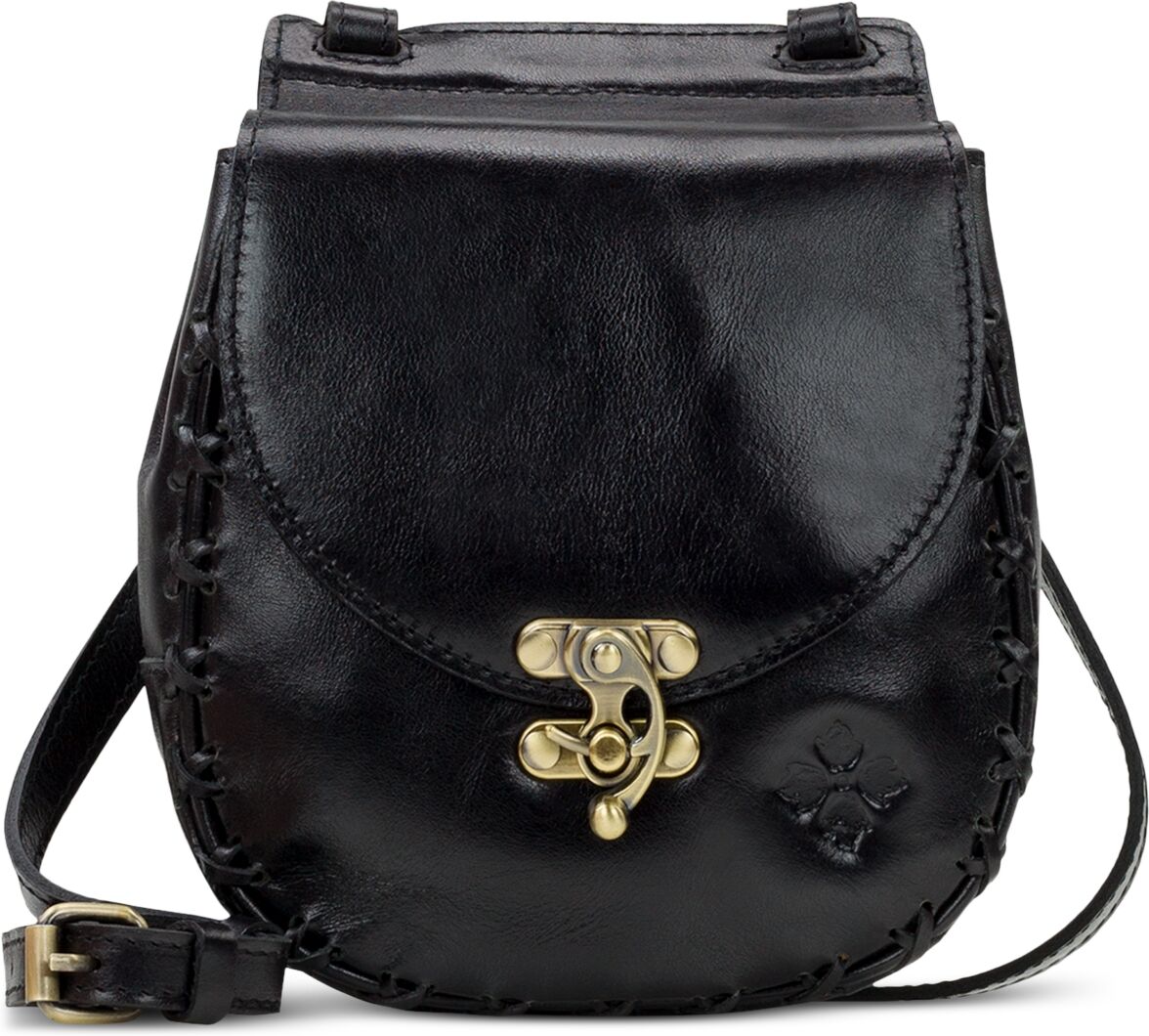 Patricia Nash Rossi Mini Leather Saddle Bag - Black