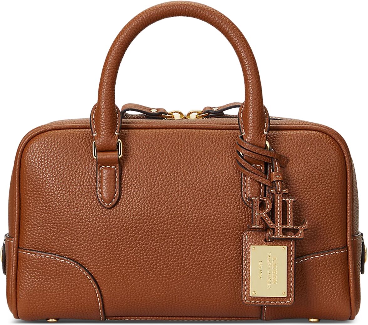 Ralph Lauren Lauren Ralph Lauren Pebbled Leather Small Emerie Satchel - Lauren Tan