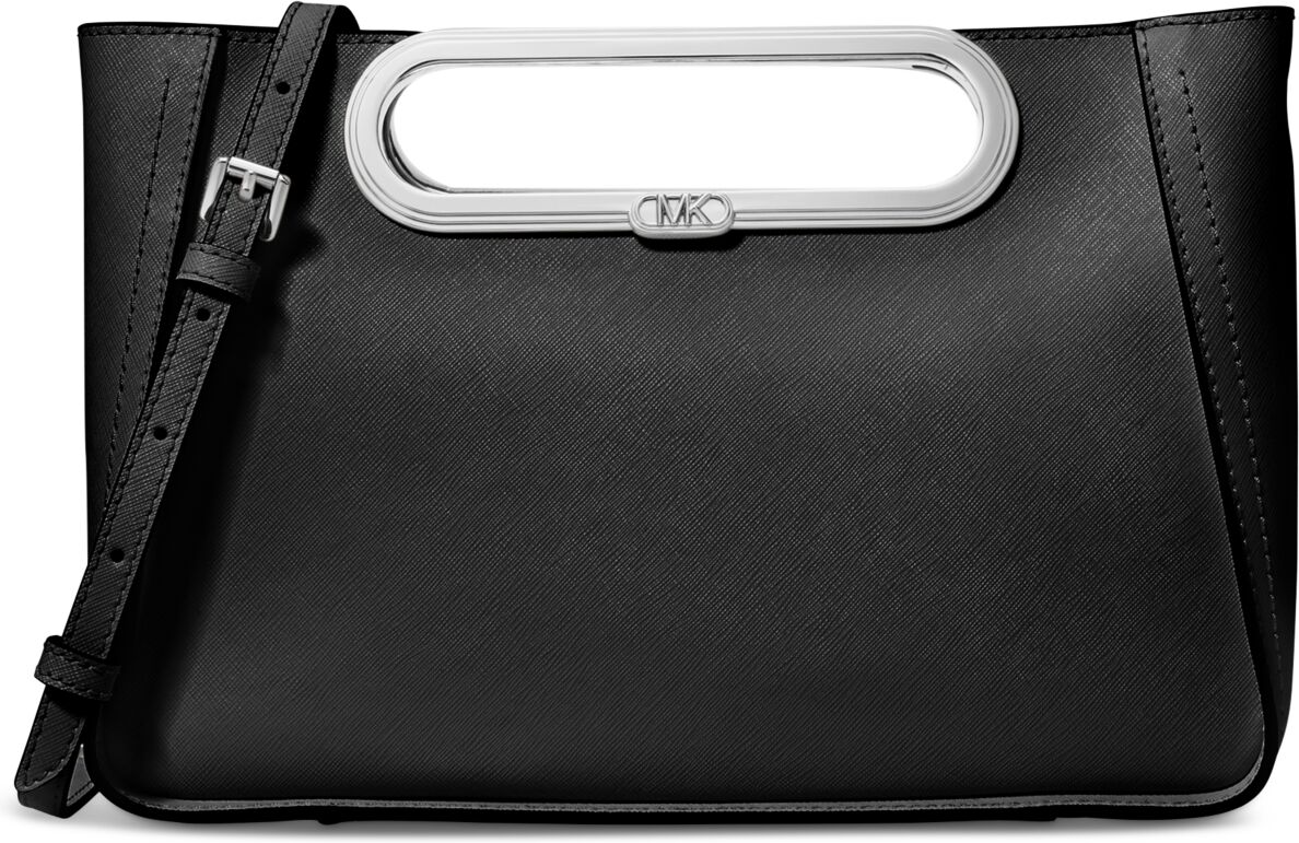 Michael Kors Michael Michael Kors Chelsea Large Leather Convertible Clutch - Black/silver