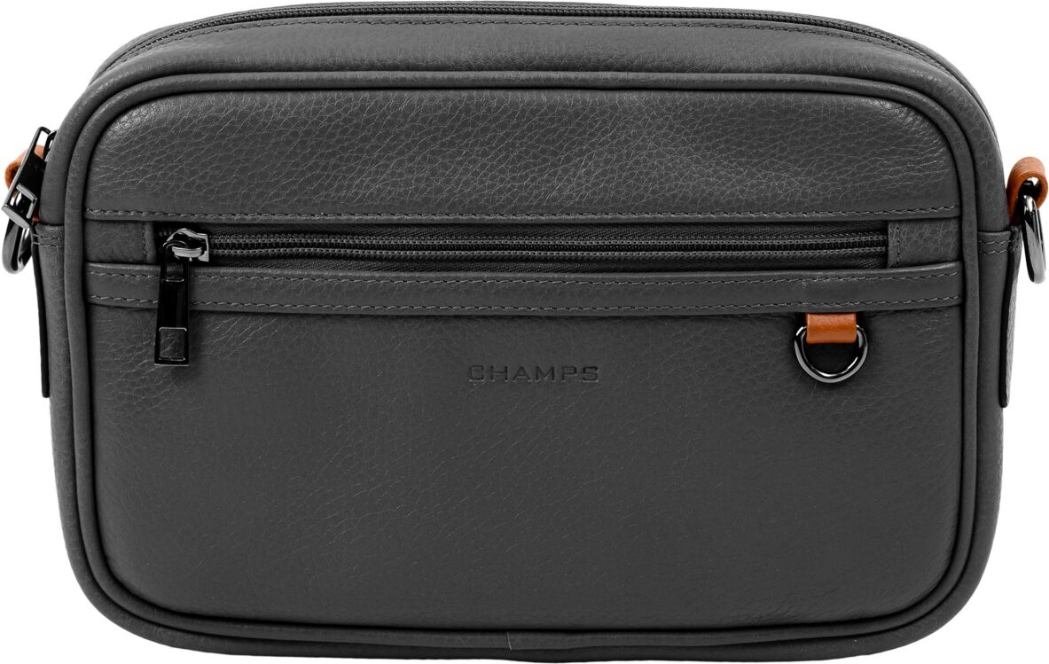 Champs Onyx Leather Cross Body Bag - Black