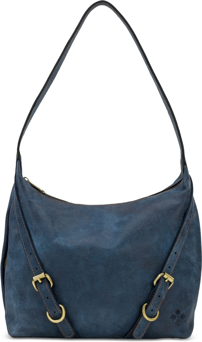 Patricia Nash Elia Denim Leather Small Hobo Bag - Dark Denim