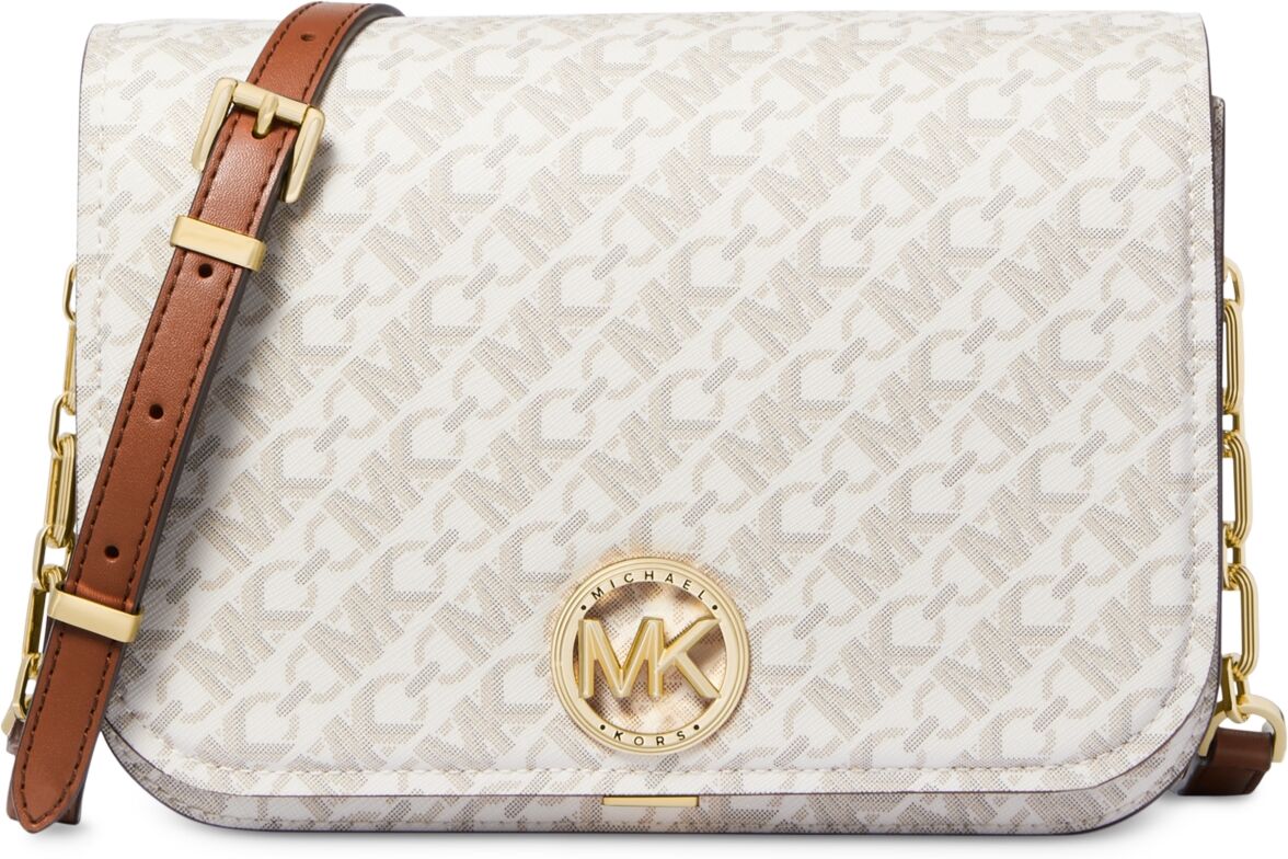 Michael Kors Michael Michael Kors Delancey Medium Chain Messenger - Vanilla/luggage