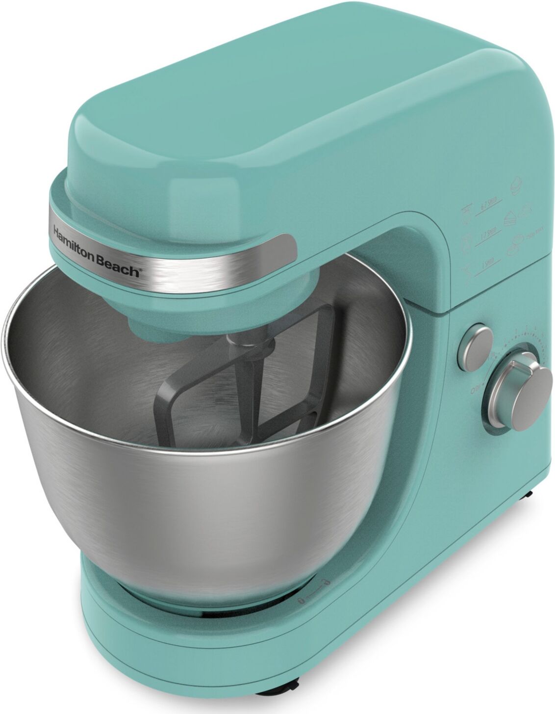 Hamilton Beach 7-Speed 4 Quart Stand Mixer, 300 Watts - Aqua