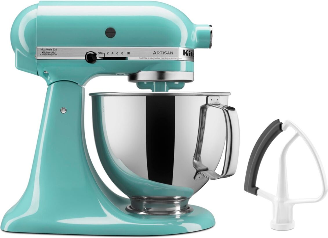 KitchenAid Artisan Series Bundle 5-Quart Tilt-Head Stand Mixer with Flex Edge Beater KSM150FE - Aqua Sky