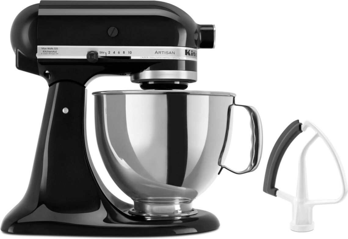 KitchenAid Artisan Series Bundle 5-Quart Tilt-Head Stand Mixer with Flex Edge Beater KSM150FE - Onyx Black