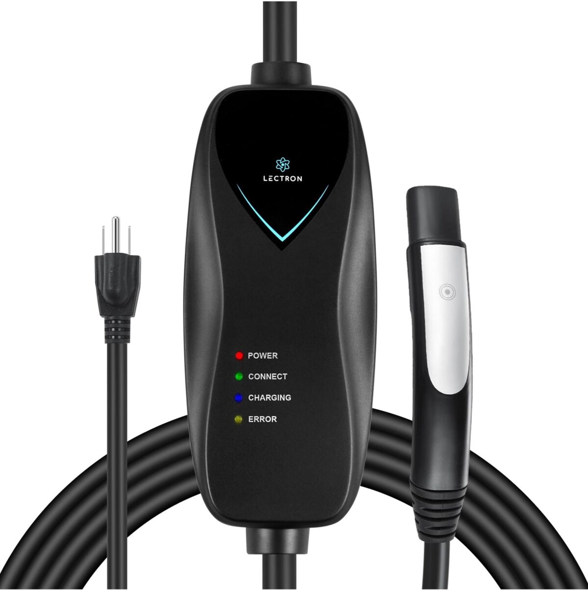 Lectron Level 1 Tesla Charger - 110V, 15 Amp, Nema 5-15 Plug, 16 ft Extension Cord - Portable Electric Car Charger for Tesla - Compatible with All Tes