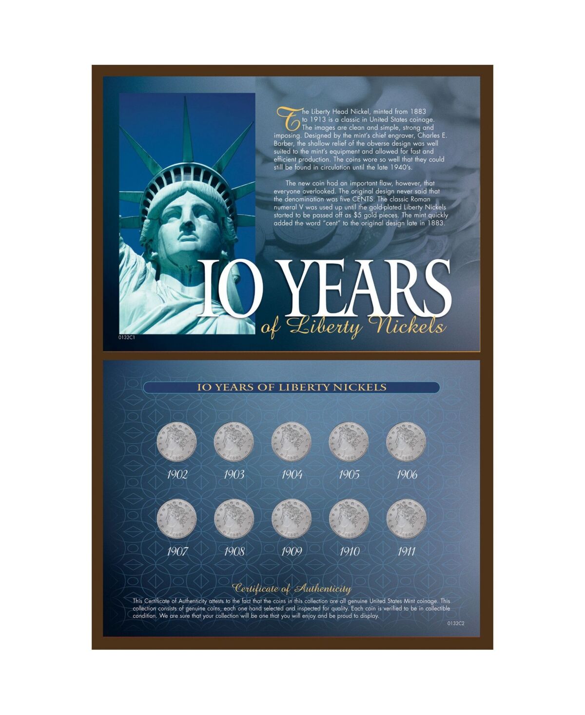American Coin Treasures 10-Years of Liberty Nickels - Multi