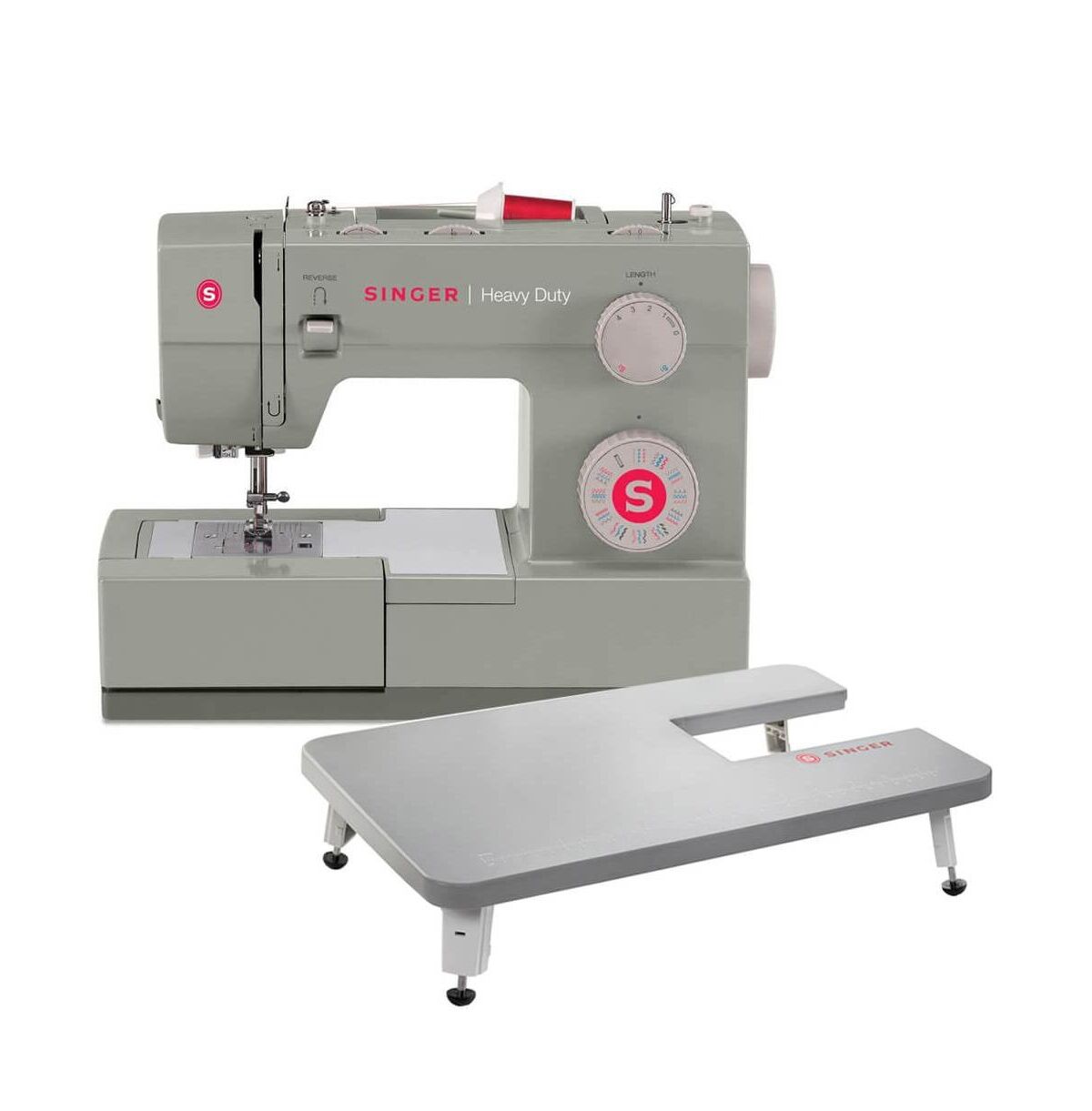 Singer Heavy Duty 4452 Sewing Machine with Extension Table - Grey