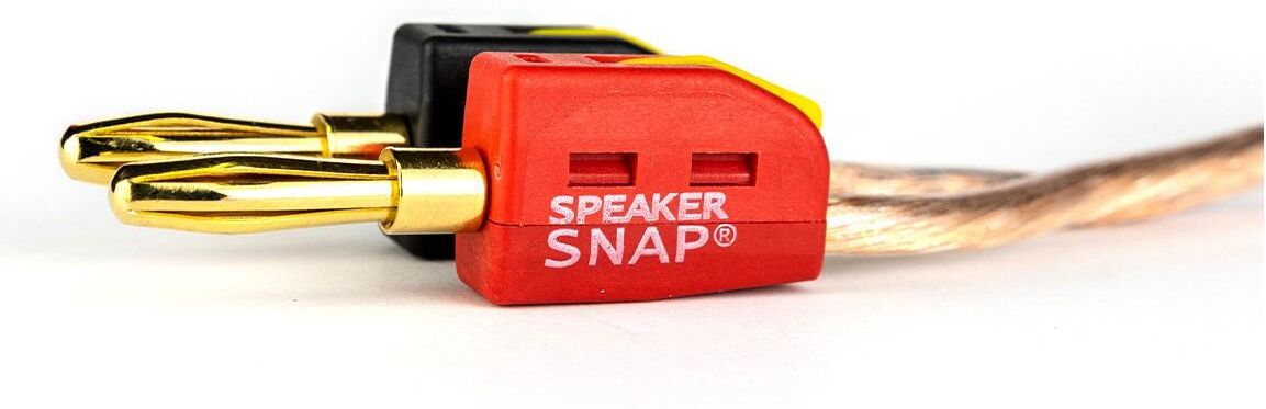 Speaker Snap 50 Count of Fast & Secure Banana Plugs, Gold Plated, 12-24 Awg, for Home Theaters, Speaker Wire, Wall Plates, and Receivers - Black/red