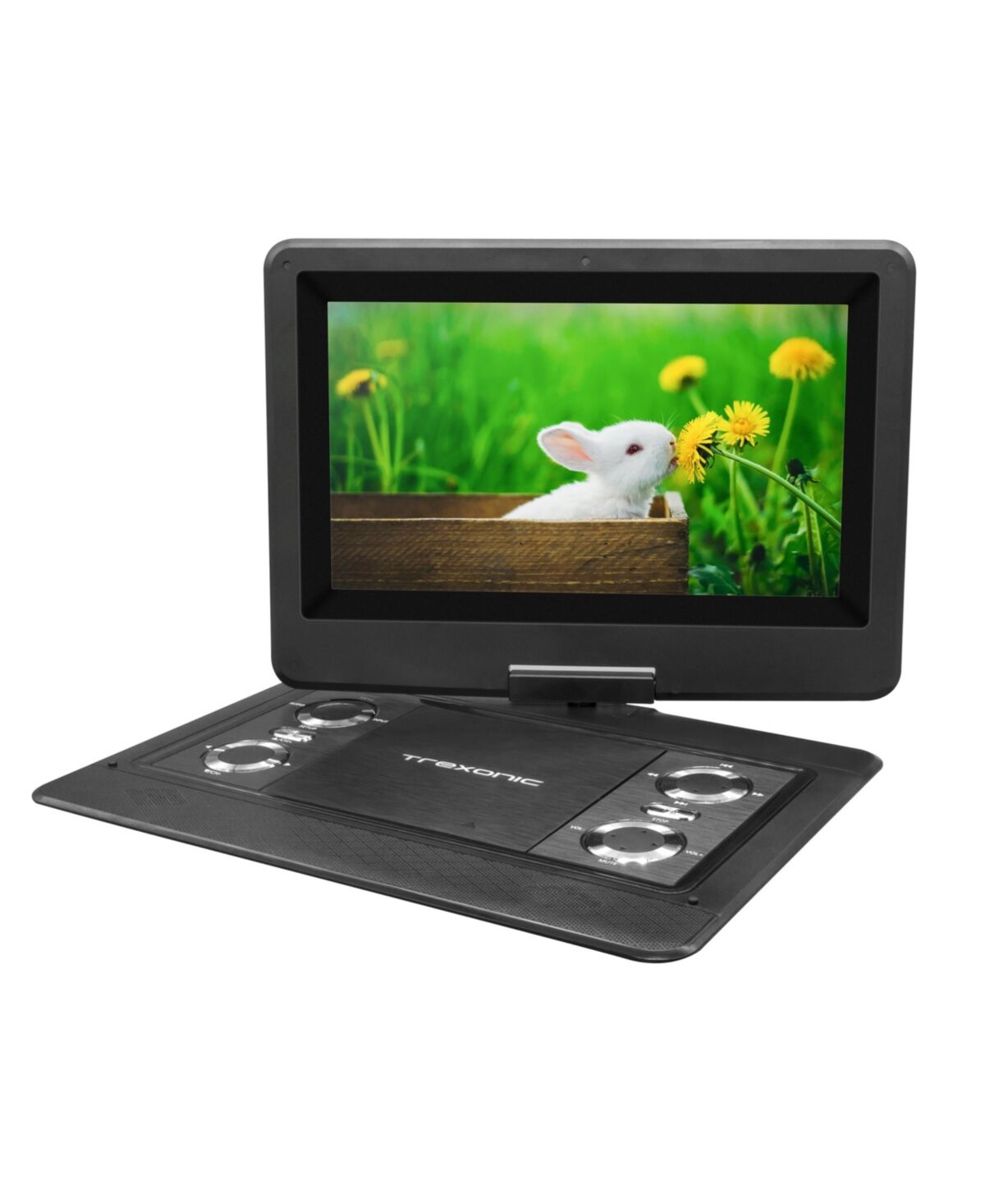 Trexonic 12.5 Inch Portable Tv+Dvd Player with Color Tft Led Screen and Usb/Hd/Av Inputs - Black
