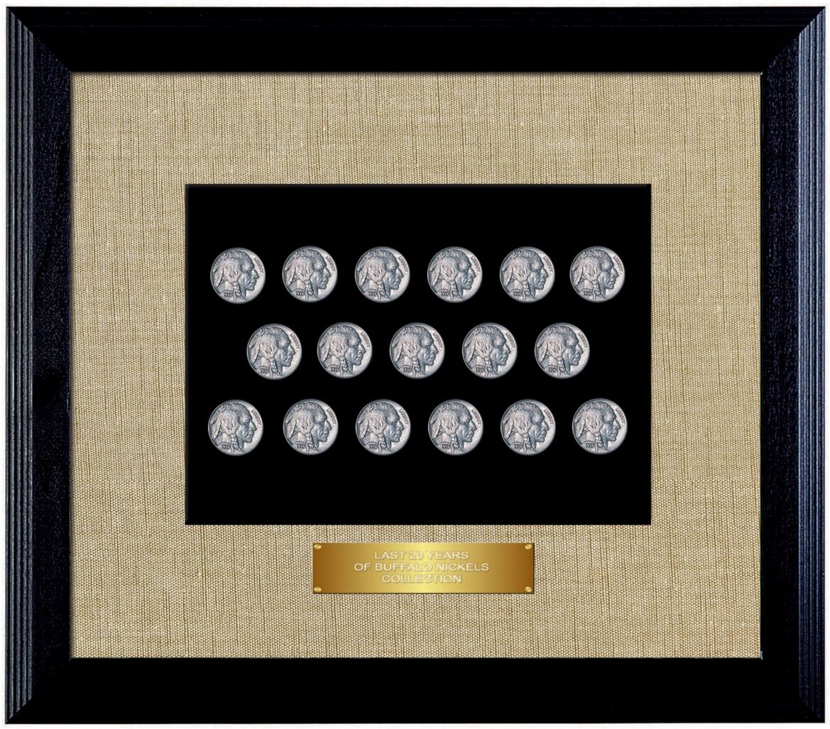 American Coin Treasures Last 20-Years of Buffalo Nickels in Wood Frame - Multi