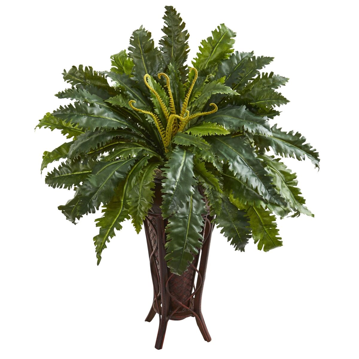 Nearly Natural Marginatum Artificial Plant in Stand Planter - Green