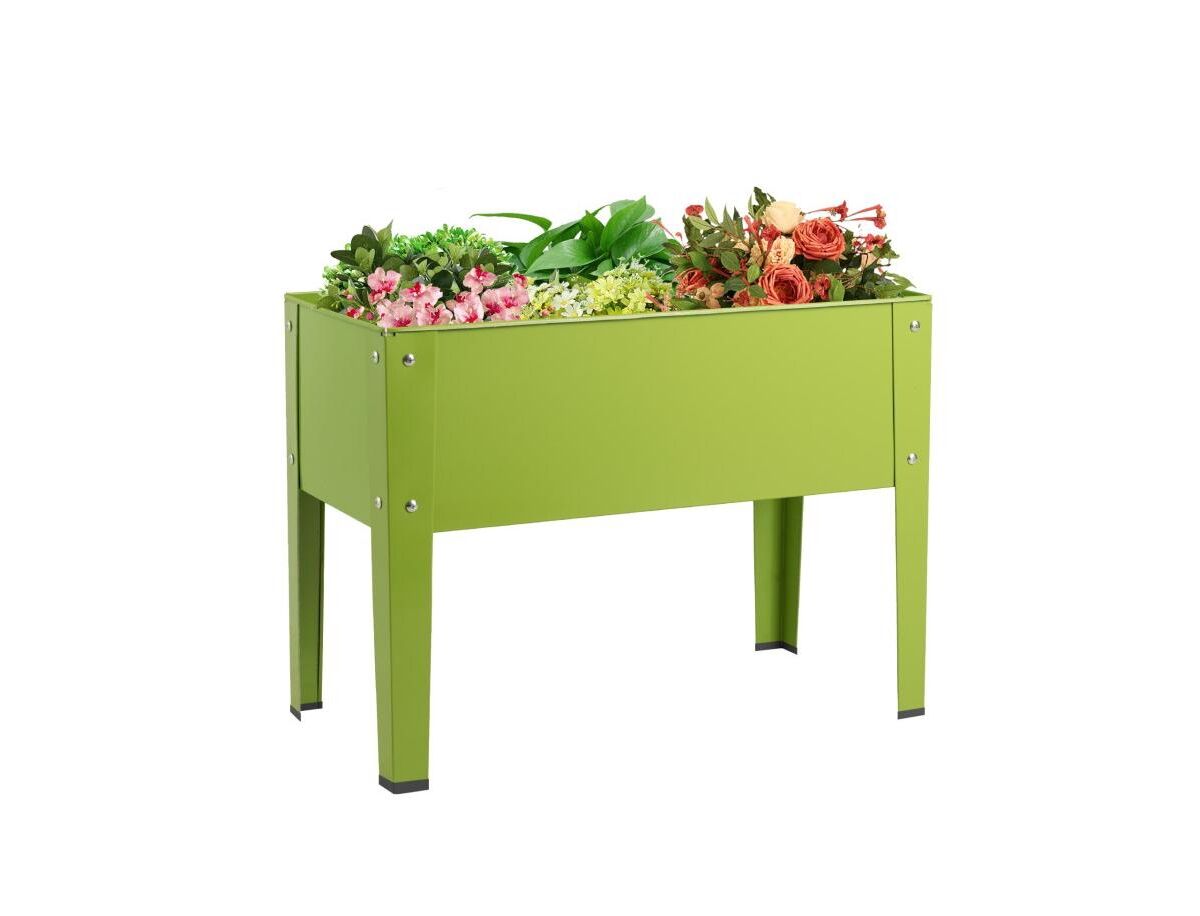 Slickblue 24.5 x 12.5 Inch Outdoor Elevated Garden Plant Stand Flower Bed Box - Fruit Green