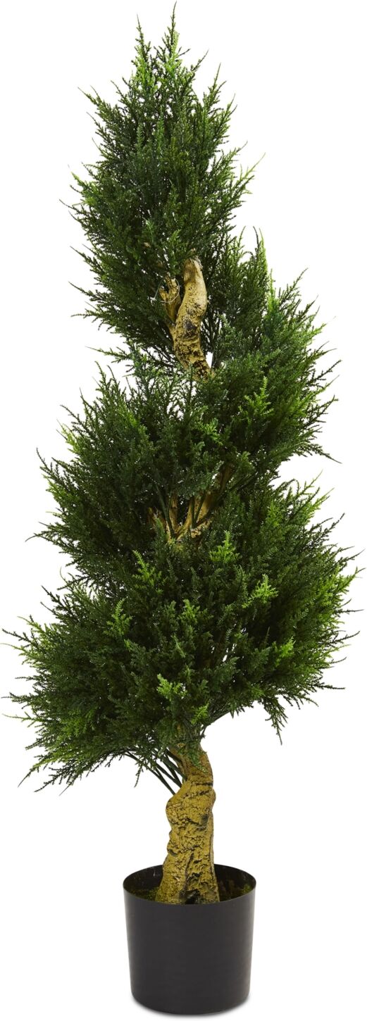 Nearly Natural 4.5' Spiral Cypress Uv-Resistant Indoor/Outdoor Artificial Tree - Green