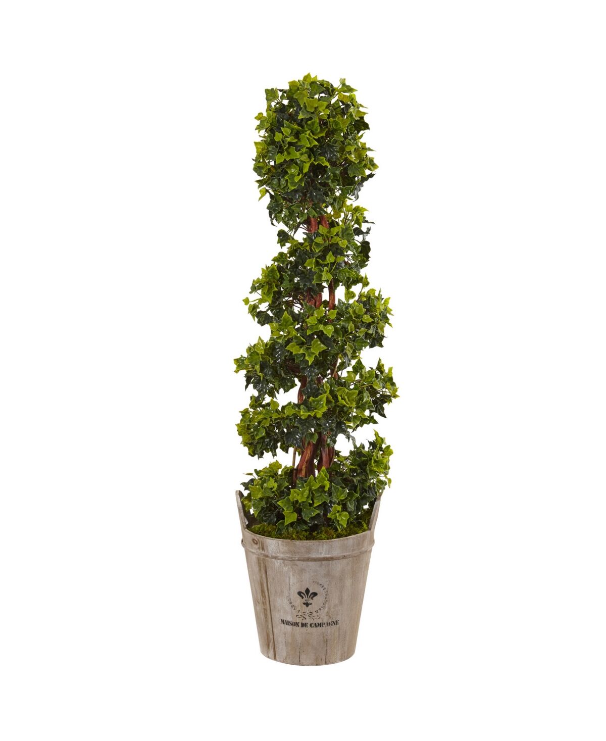 Nearly Natural 4' English Ivy Uv-Resistant Indoor/Outdoor Artificial Tree in Farmhouse Planter - Green