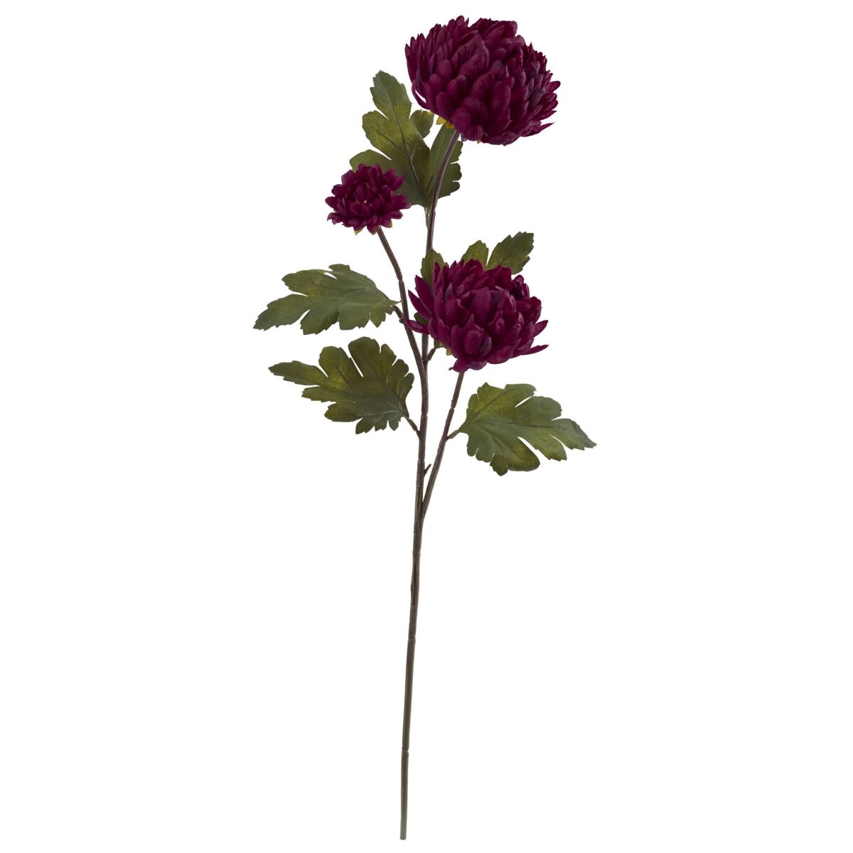 Nearly Natural 29-In. Chrysanthemum Artificial Flower, Set of 12 - Burgundy