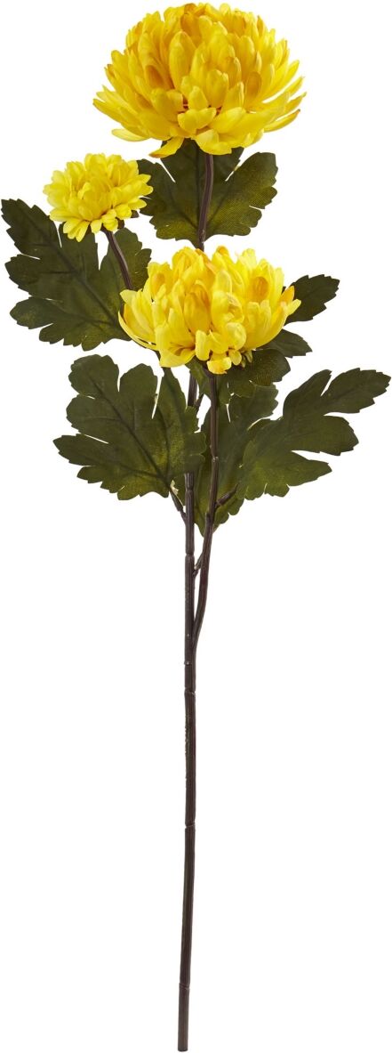 Nearly Natural 29-In. Chrysanthemum Artificial Flower, Set of 12 - Yellow