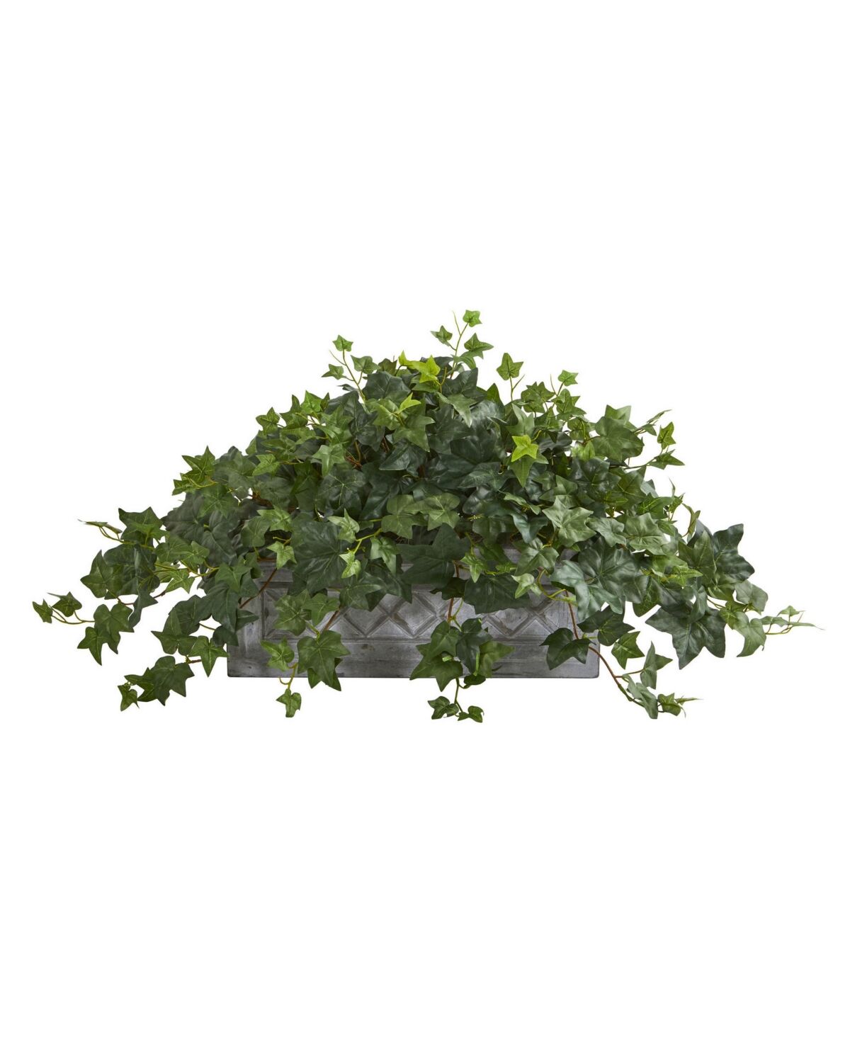 Nearly Natural Puff Ivy Artificial Plant in Stone Planter - Red