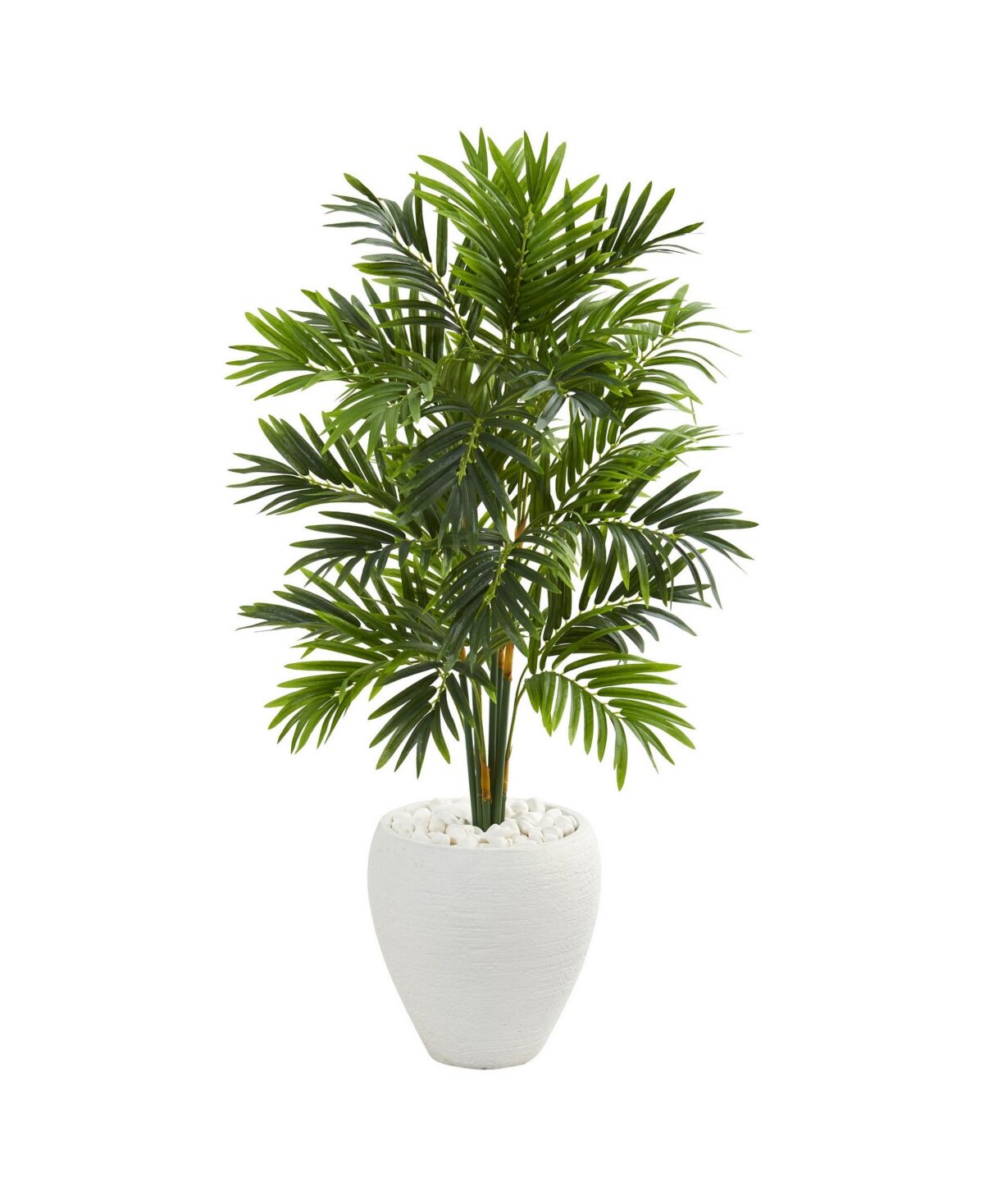 Nearly Natural 4.5' Areca Artificial Palm Tree in Planter - White