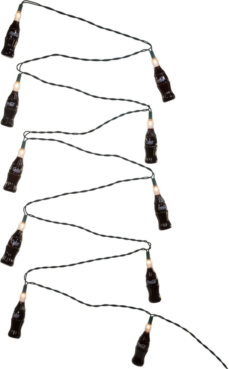 Kurt Adler 10 Light Plastic Coke Bottle Light Set - Multicolored