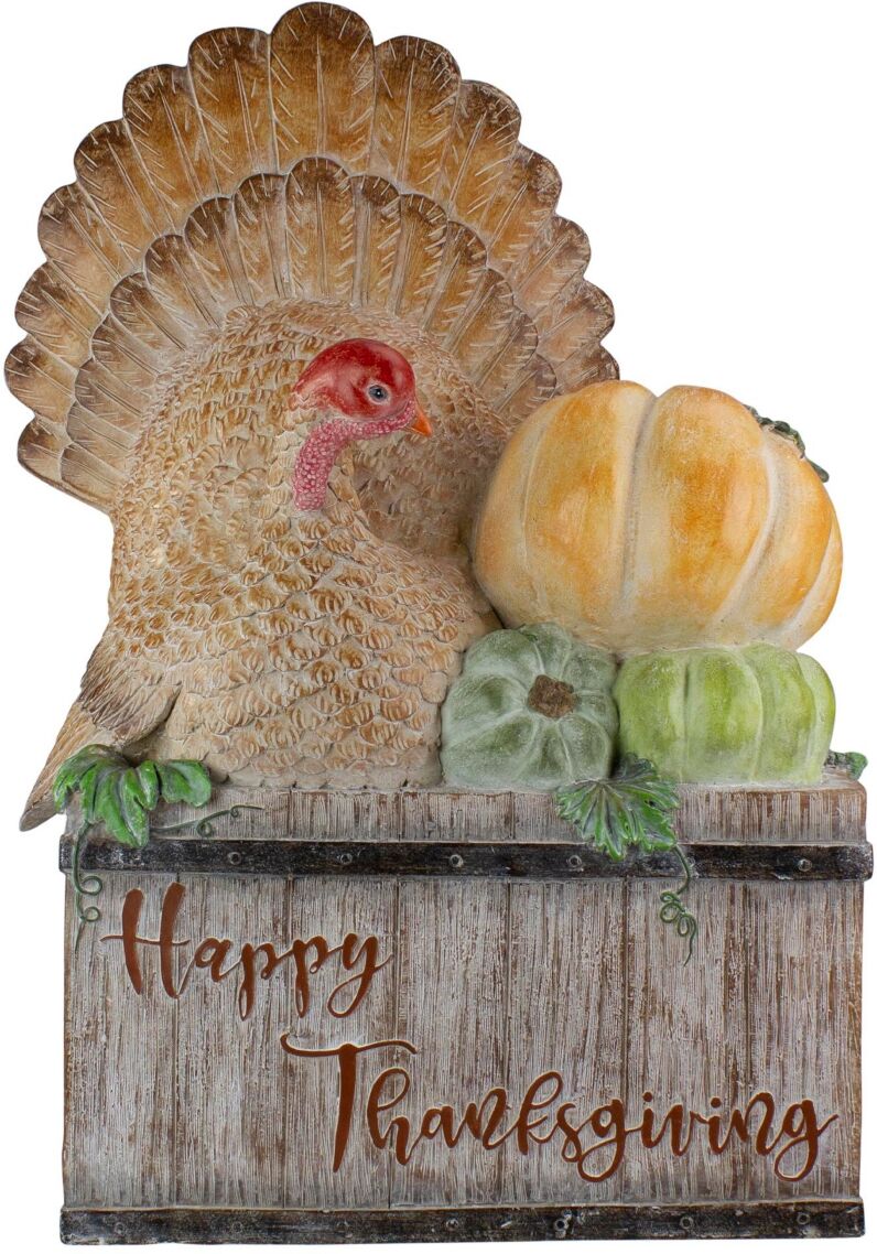 Northlight Turkey and Pumpkins 'Happy Thanksgiving Decoration, 20.25