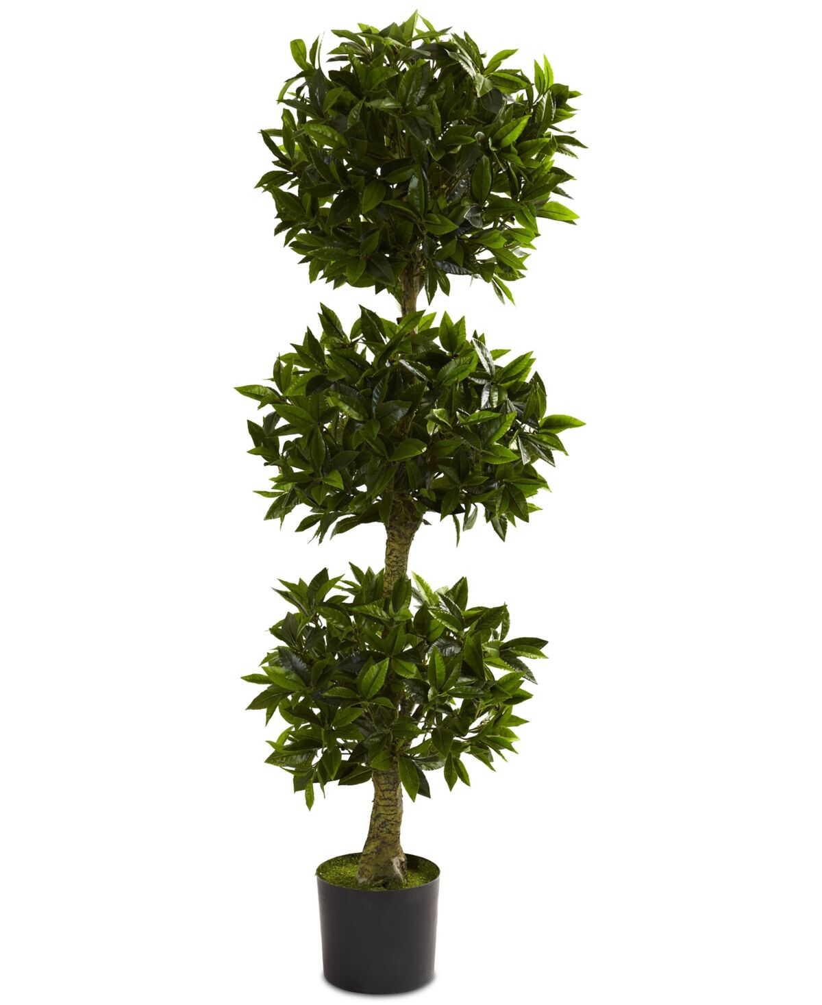 Nearly Natural 5' Artificial Triple Bay Leaf Uv-Resistant Indoor/Outdoor Topiary - Green