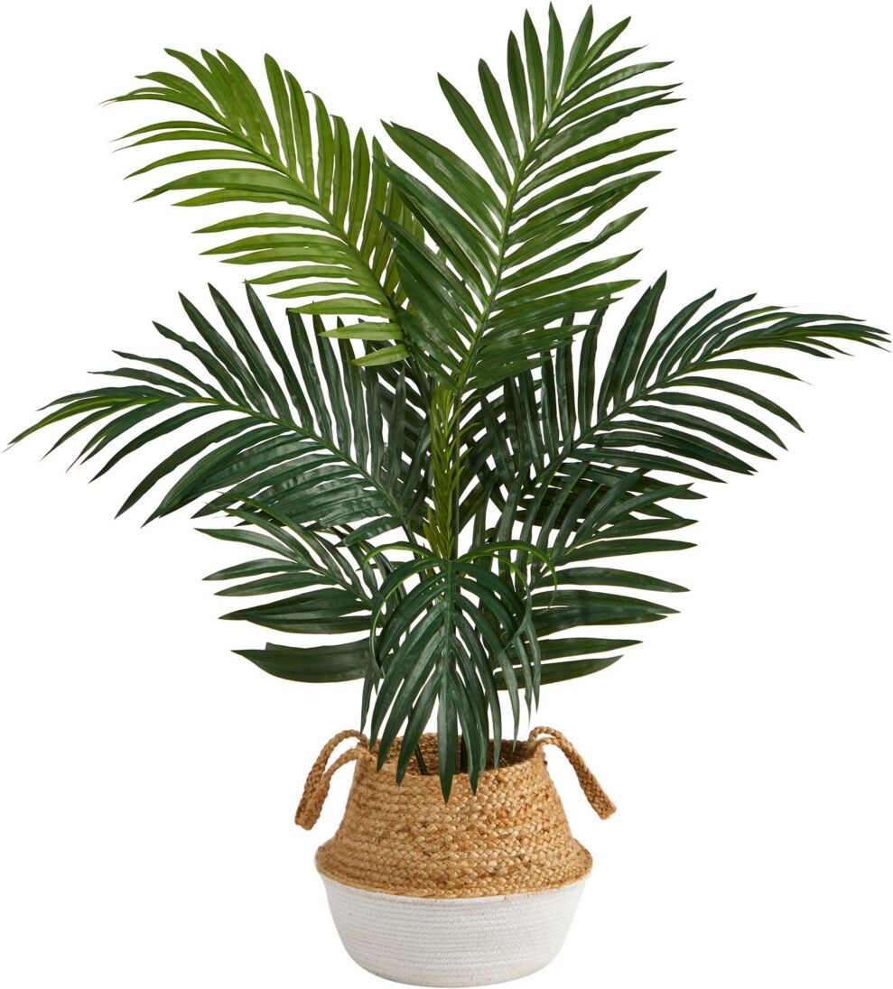 Nearly Natural 4' Kentia Palm Artificial Tree in Boho Chic Planter - Green