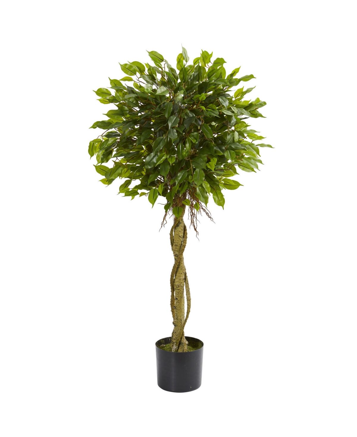 Nearly Natural 4' Ficus Topiary Uv-Resistant Indoor/Outdoor Artificial Tree - Green