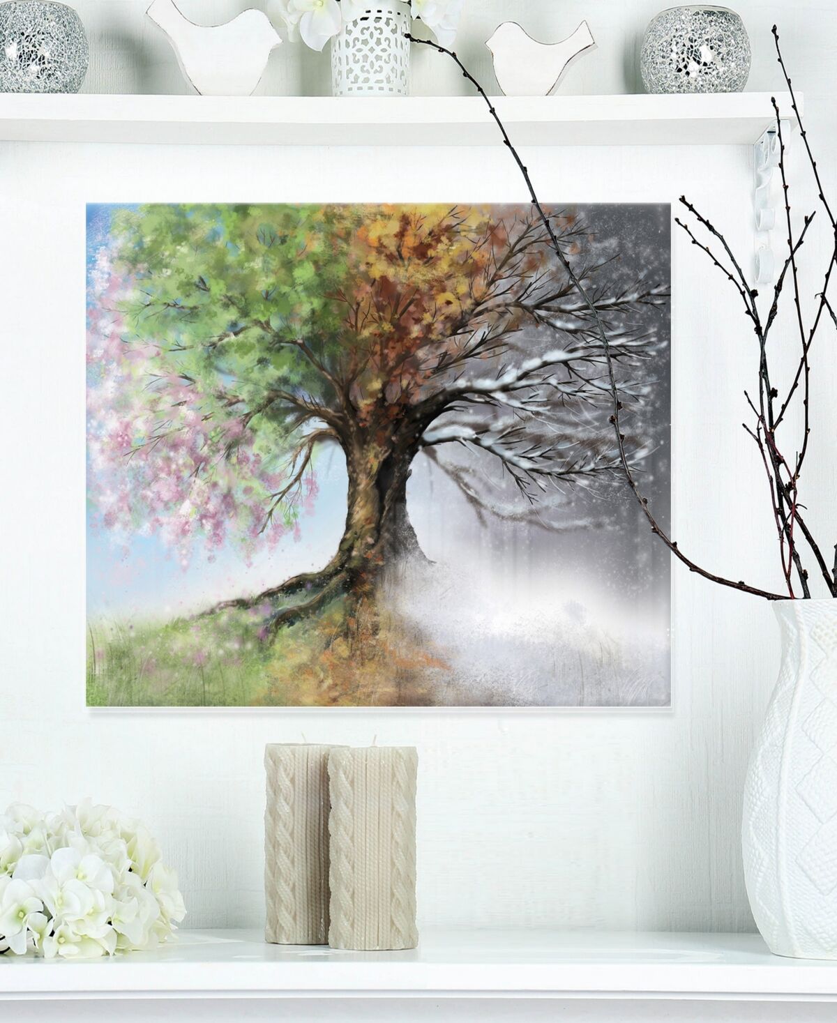 Design Art Designart 'Tree With Four Seasons' Tree Painting Metal Wall Art - 20