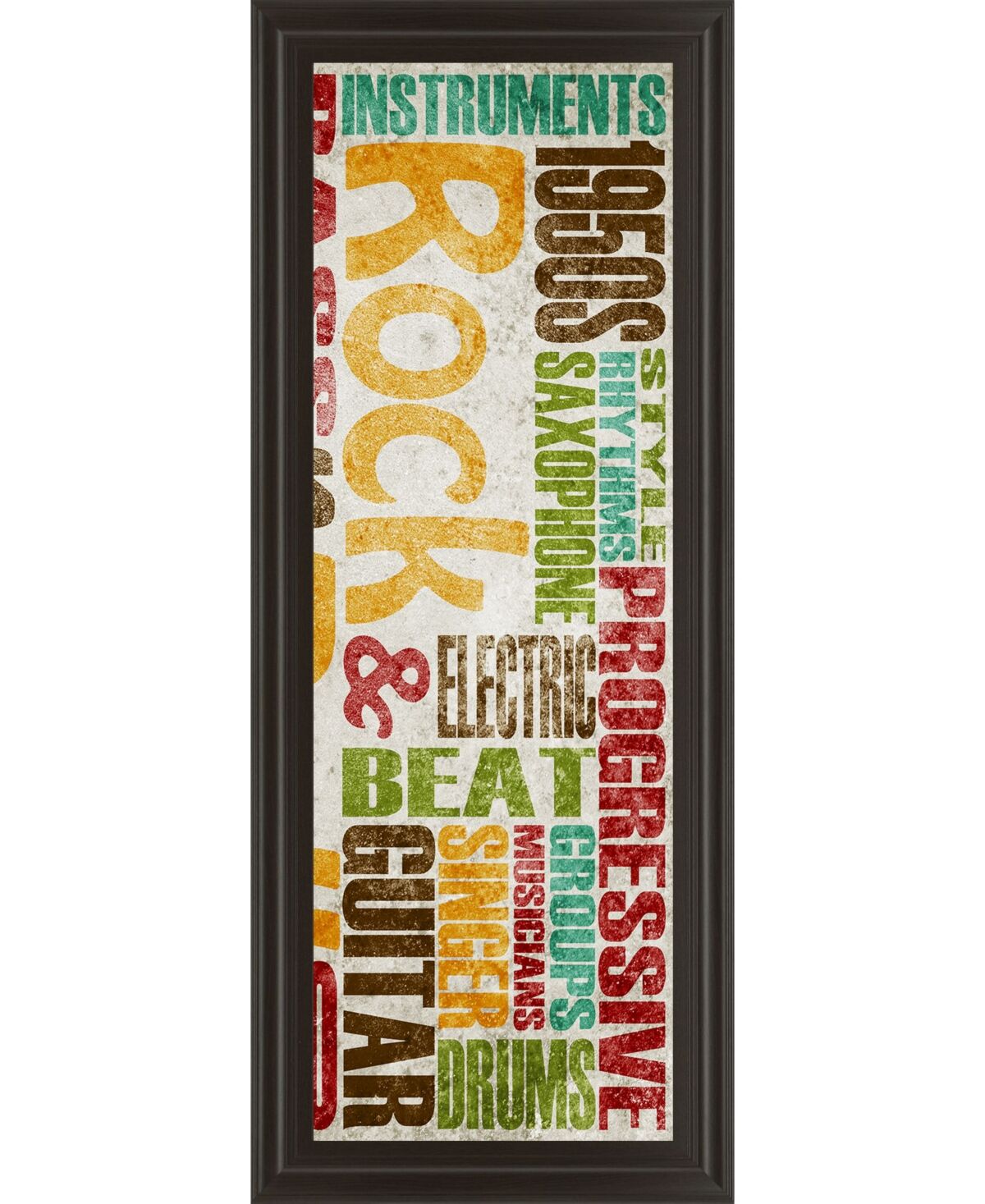 Classy Art Rock and Roll by Sd Graphics Studio Framed Print Wall Art - 18