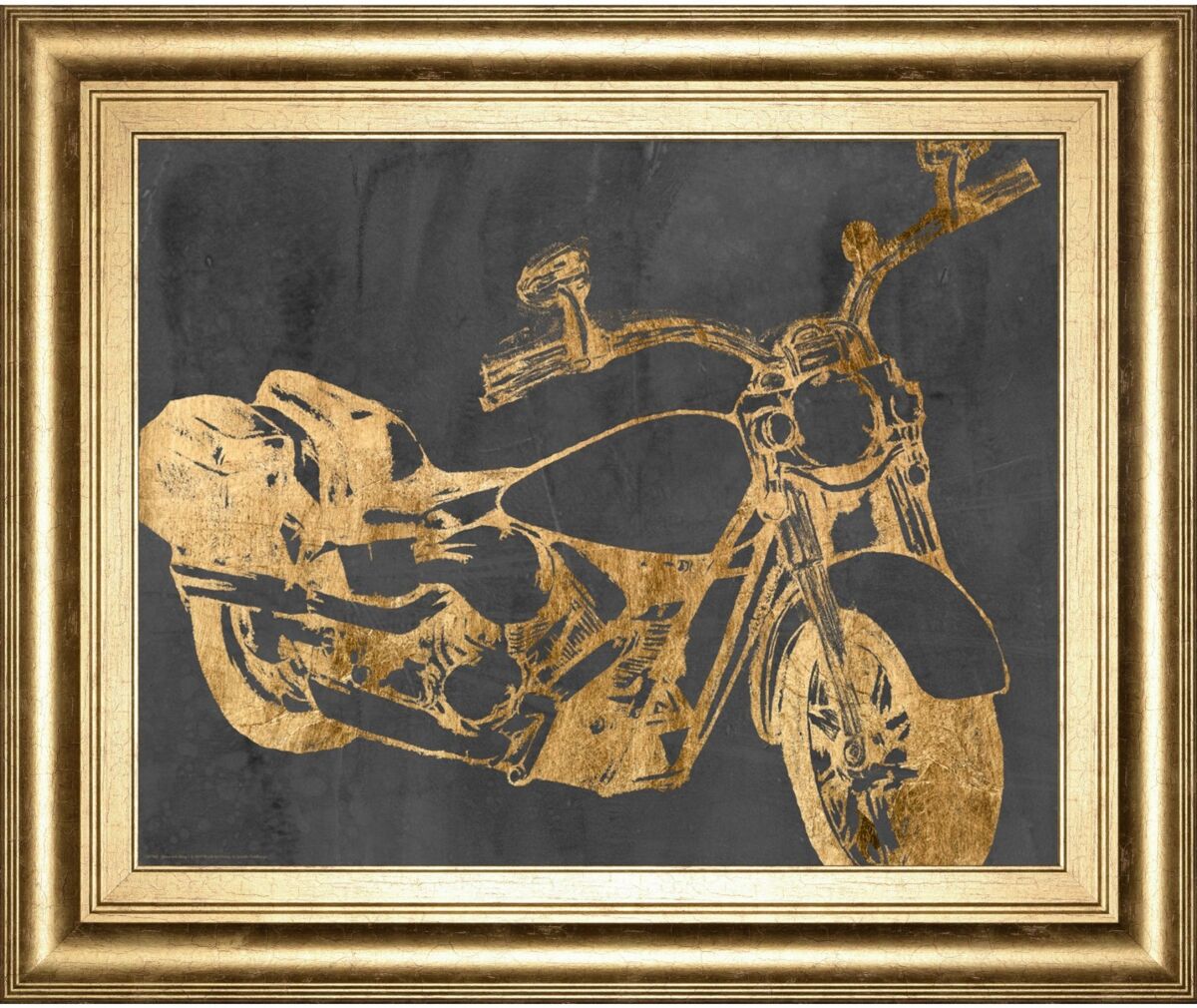 Classy Art Motorcycle Bling I by Jennifer Goldberger Framed Print Wall Art, 22