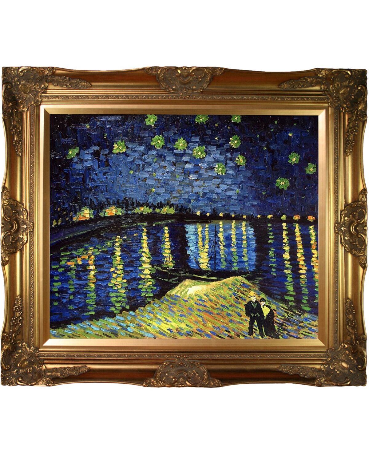 La Pastiche by Overstockart Starry Night Over The Rhone by Vincent Van Gogh with Victorian Frame Oil Painting Wall Art, 32