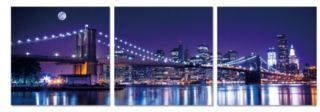 Chic Home Decor Cityline 3 Piece Wrapped Canvas Wall Art Nyc Skyline