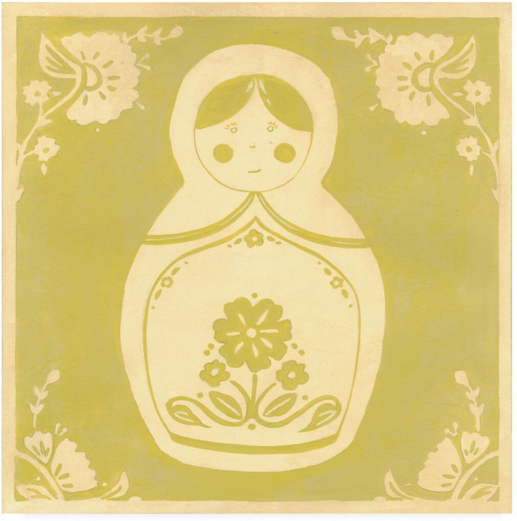 Trademark Global June Erica Vess Russian Doll in Green Canvas Art - 36.5