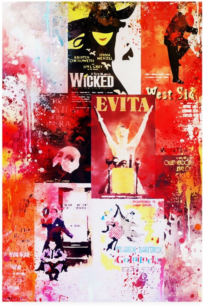 Trademark Global Philippe Hugonnard Nyc Watercolor Collection - Broadway Shows Ii Canvas Art - 36.5