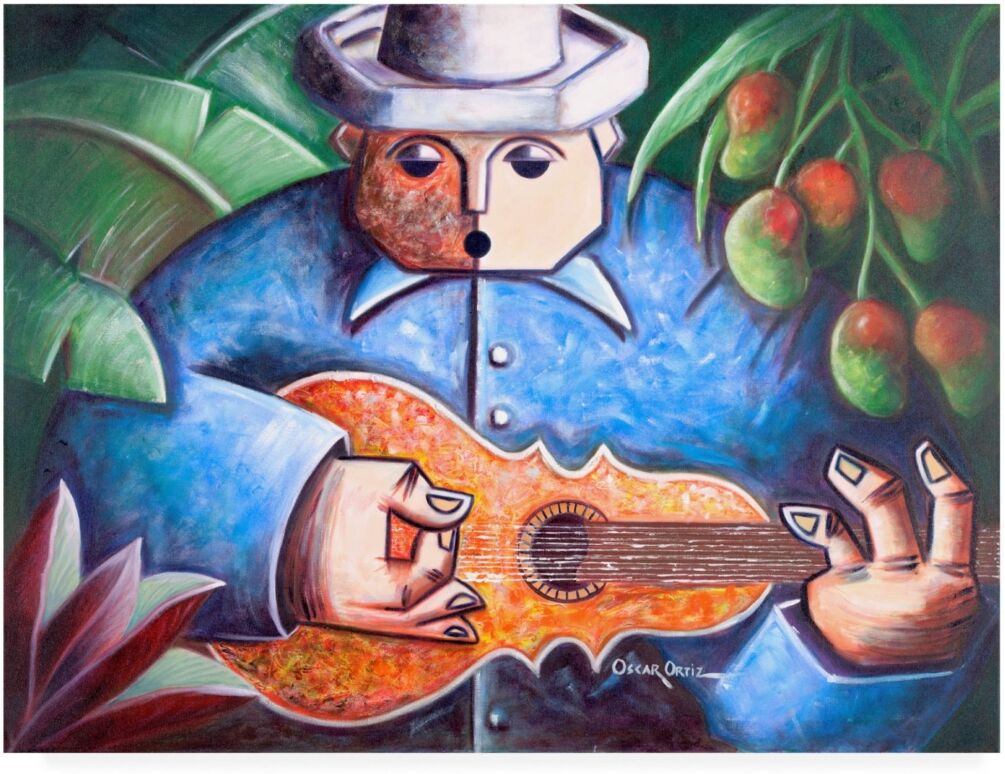 Trademark Global Oscar Ortiz Musicians Guitar 2 Canvas Art - 36.5