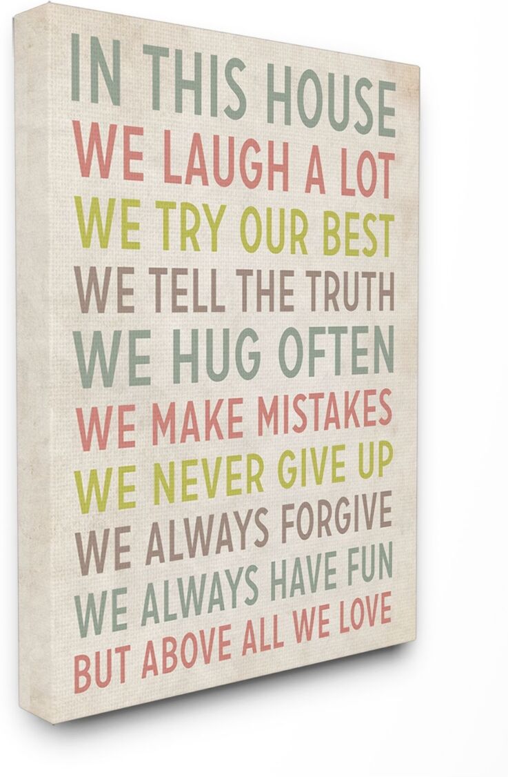 Stupell Industries Home Decor in This House We Inspirational Art Canvas Wall Art, 30