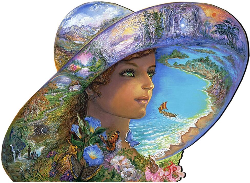 Designocracy Hat of Timeless Places Wall and Over The Door Wooden Hanger by Josephine Wall - Multi