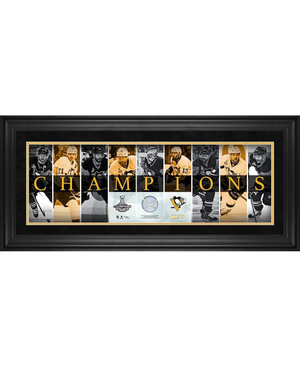 Fanatics Authentic Pittsburgh Penguins 2016 Stanley Cup Champions Framed Champions Panoramic with Game-Used Net - Limited Edition of 199 - Multi