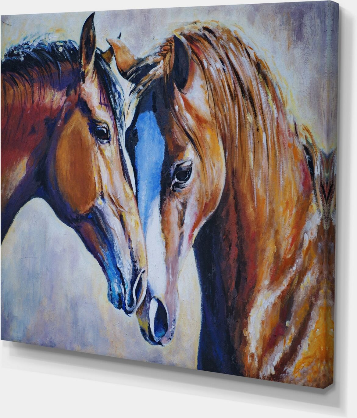 Design Art Designart Brown Amorous Horses Animal Art Canvas Print - 40