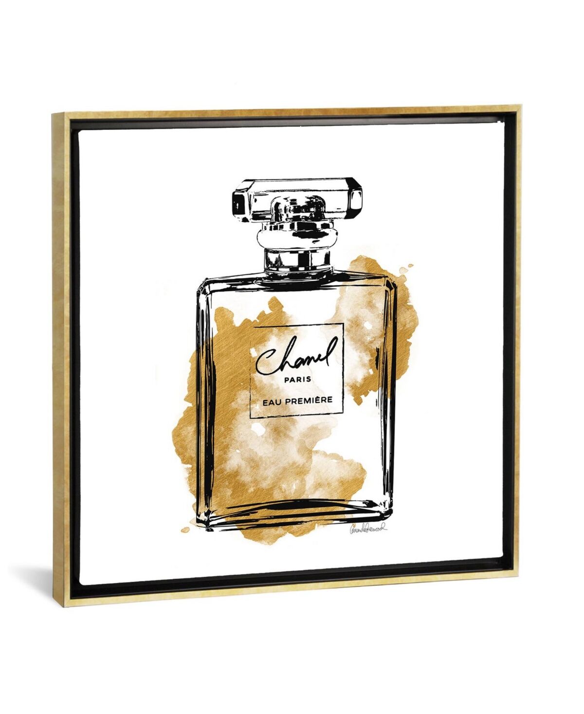 iCanvas Black and Gold Perfume Bottle by Amanda Greenwood Gallery-Wrapped Canvas Print - 18