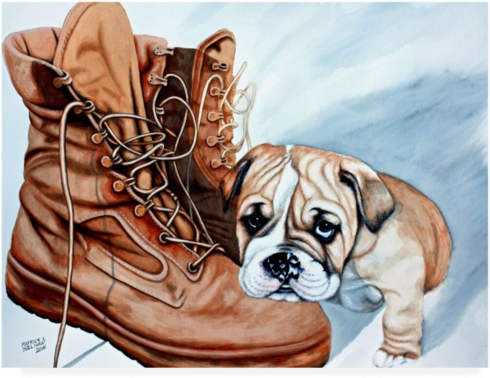 Trademark Global Patrick Sullivan Boots Bulldog Canvas Art - 36.5