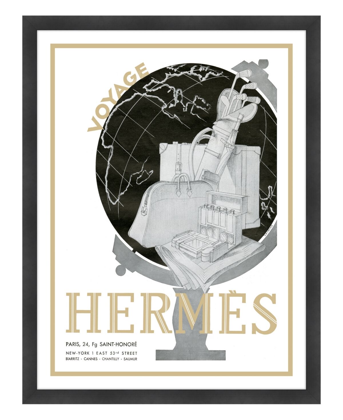 Melissa Van Hise Hermes Paris Voyage Framed Giclee Wall Art - 33