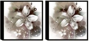 Chic Home Decor Magnolia 2 Piece Framed Canvas Wall Art Floral Design