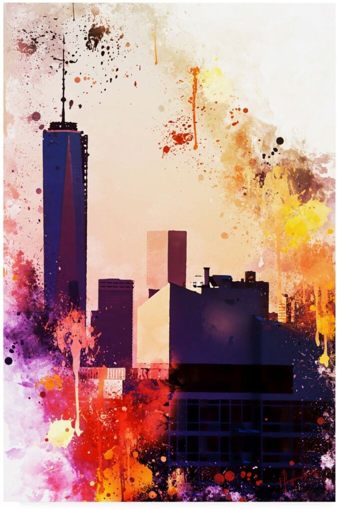 Trademark Global Philippe Hugonnard Nyc Watercolor Collection - One World Trade center Canvas Art - 36.5