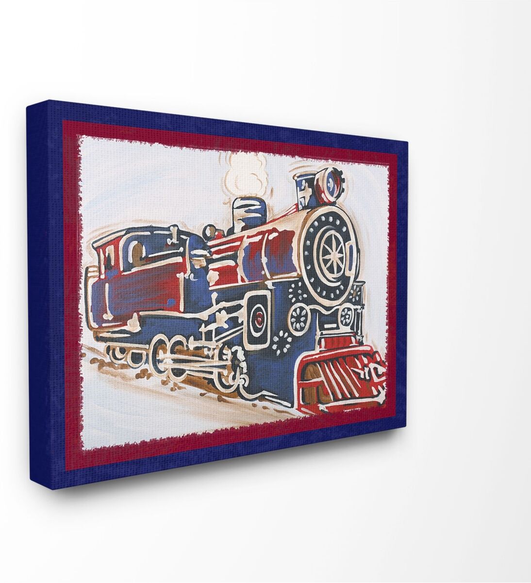 Stupell Industries The Kids Room Blue And Red Vintage-Inspired Train Canvas Wall Art, 30