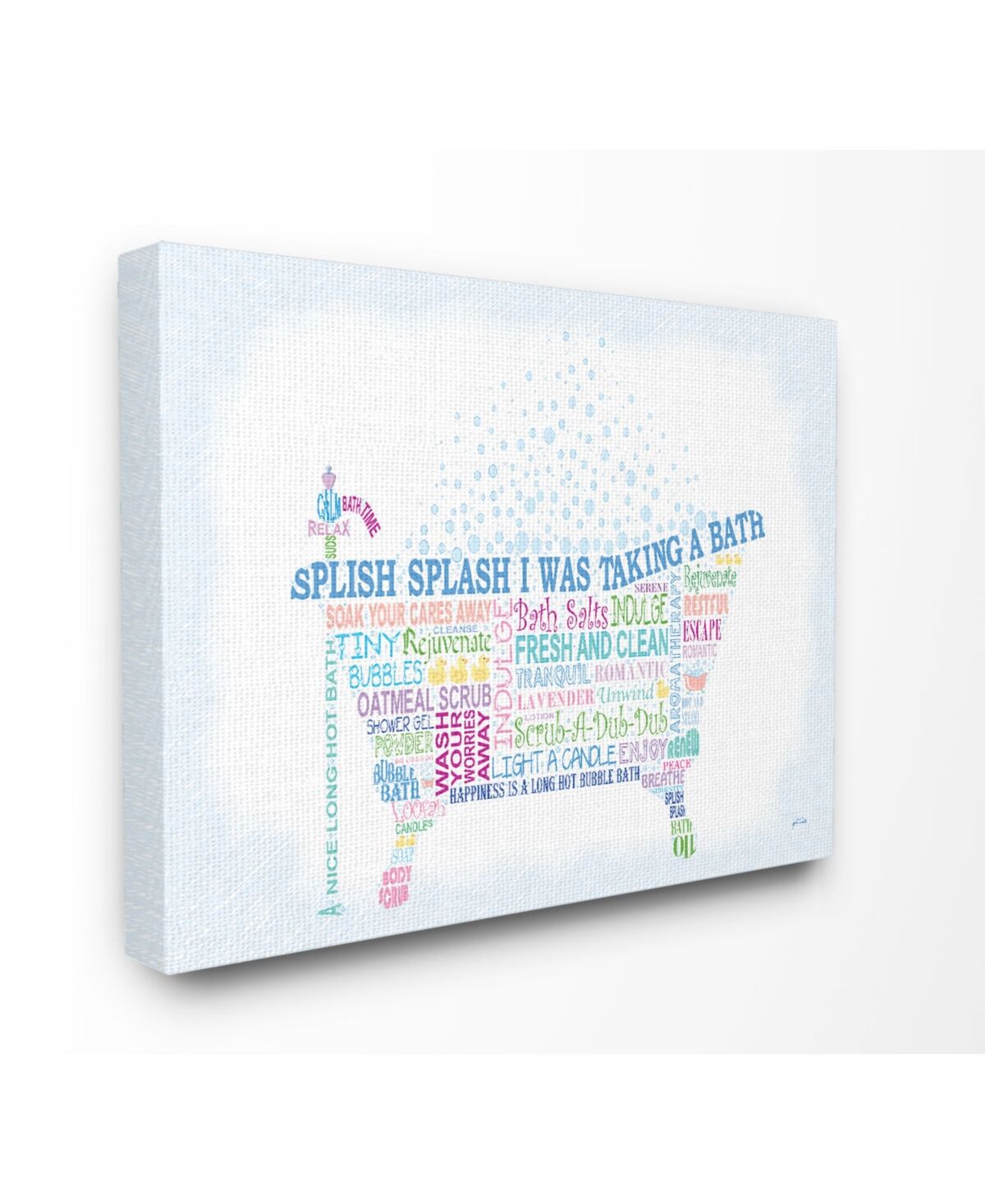 Stupell Industries Home Decor Splish Splash Typography Bathroom Canvas Wall Art, 30