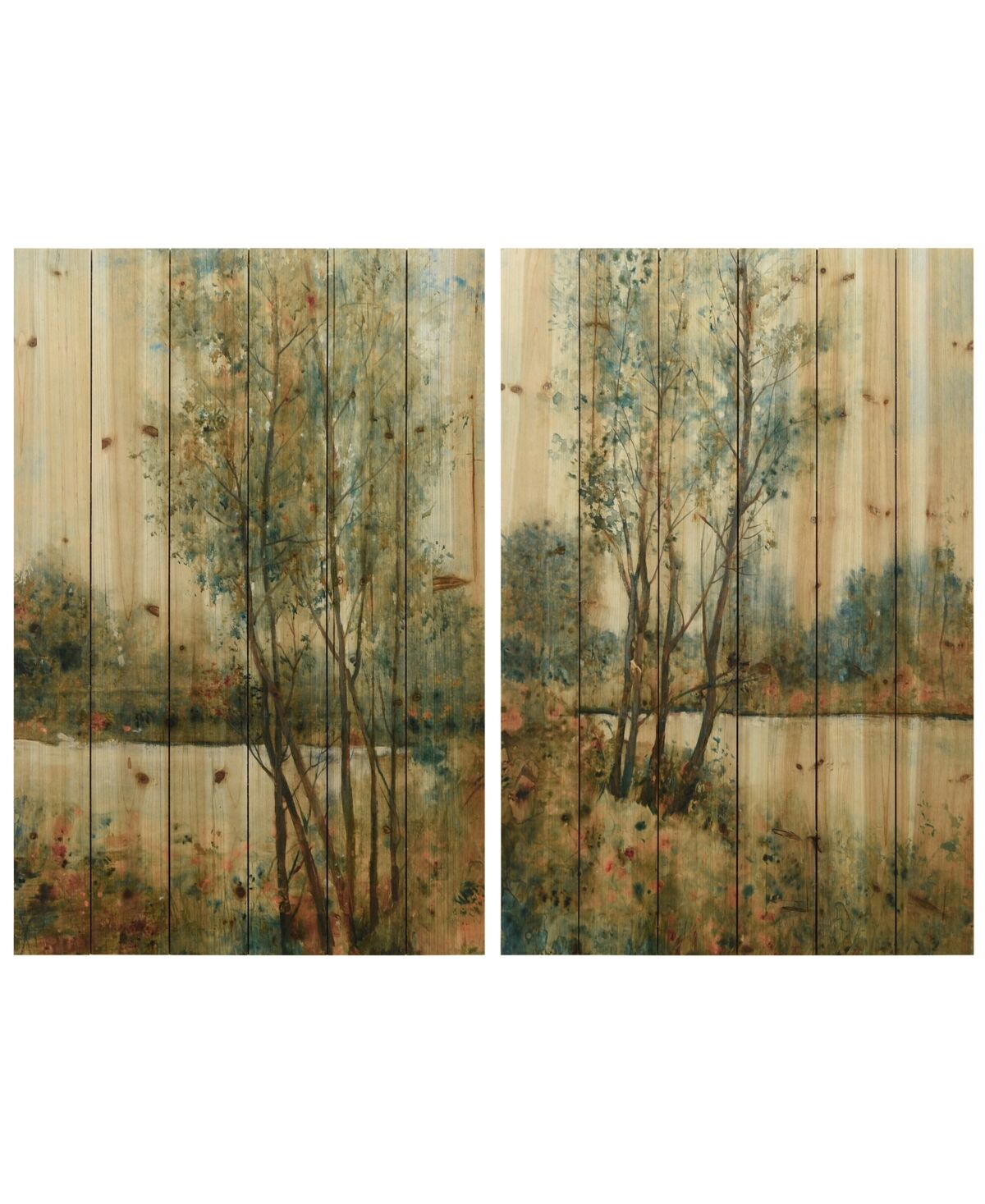 Empire Art Direct Early Spring 1 and 2 Arte de Legno Digital Print on Solid Wood Wall Art, 36