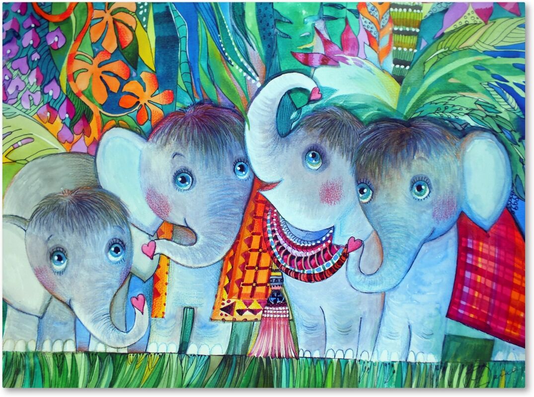 Trademark Global Oxana Ziaka 'Baby Elephant' Canvas Art - 47